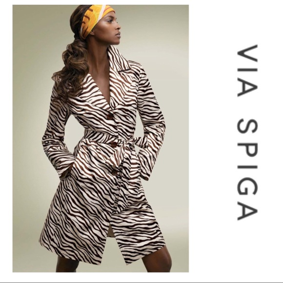 Via Spiga Jackets & Blazers - VIA SPIGA ZEBRA PRINT TRENCH COAT
